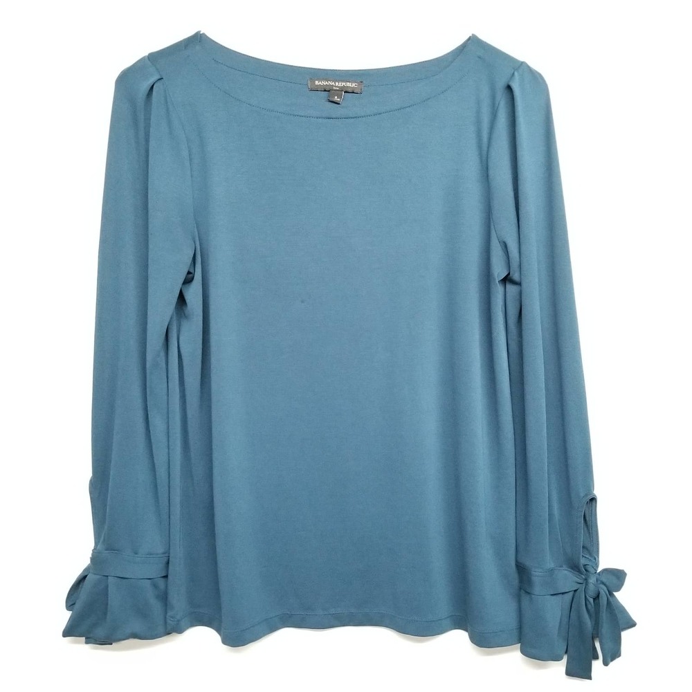 Banana Republic Teal Long Sleeve Blouse Size Small
